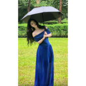 rose rain玫瑰自制区一字领优雅派对性感修身 褶皱抹胸连衣裙