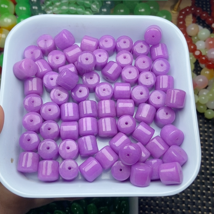 卡10*10精品高货老料佘太翠紫罗兰桶珠20个