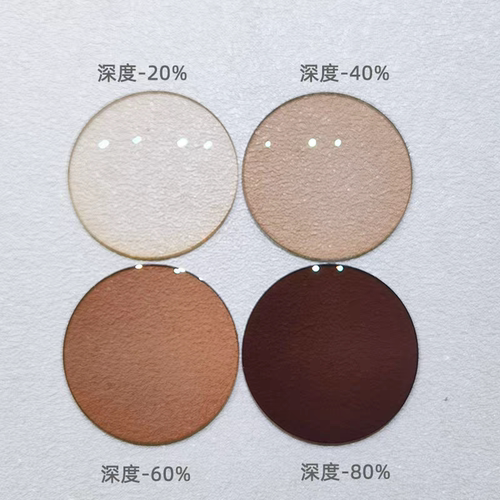 定制透明浅色染色近视眼镜片防紫外线太阳镜片配度数浅茶色浅灰色