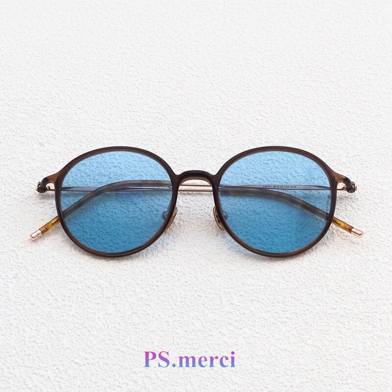 Ps.merci偏光太阳镜男女驾驶开车近视墨镜潮复古圆框钛架超轻韩版