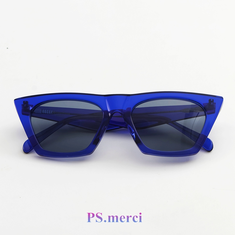 明星同款Hailey海狸欧美时尚板材几何形板材墨镜猫眼太阳眼镜个性