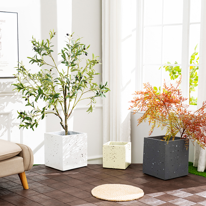 镁泥花盆简约北欧风格园林庭院