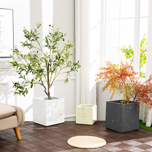 镁泥花盆简约北欧风格园林庭院