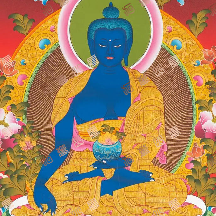 F33药师佛Medicine Buddha唐卡绘画高清电子图片喷绘临摹素材