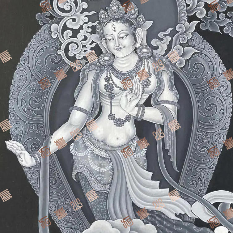 H120白度母White tara唐卡绘画高清喷绘临摹电子图片素材