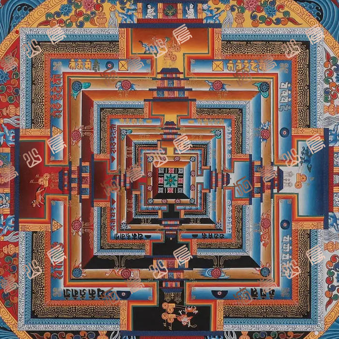 J18真言曼荼罗坛城Mantra mandala唐卡绘画高清电子图片素材