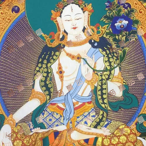 H102白度母White tara唐卡绘画高清喷绘临摹电子图片素材