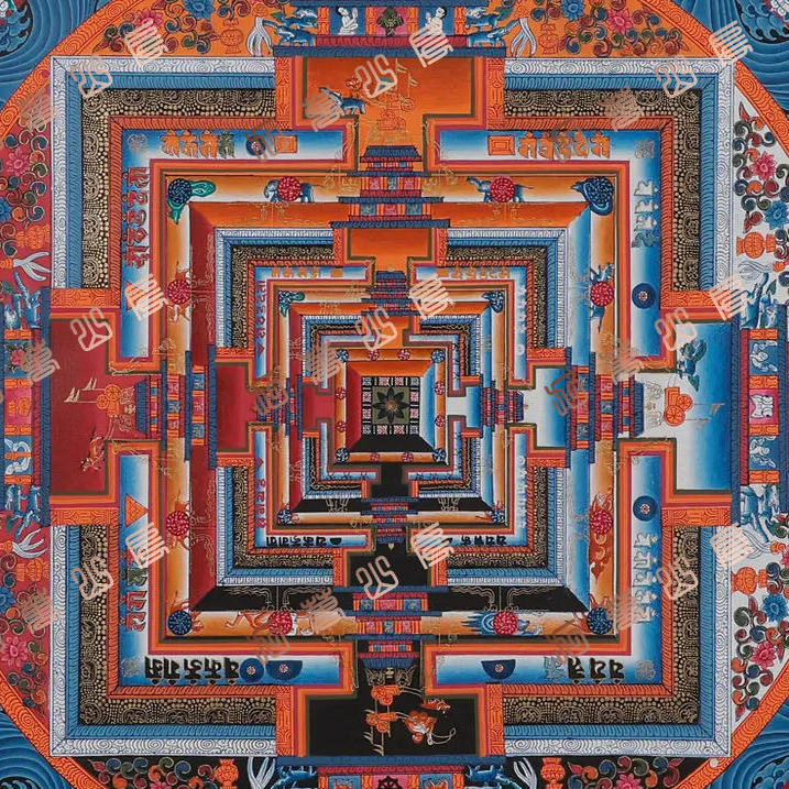 J10真言曼荼罗坛城Mantra mandala唐卡绘画高清电子图片素材