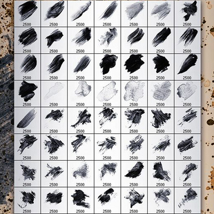 M111 95个高分辨率飞溅擦拭漆墨PS笔刷合辑Photoshop笔刷平面设计