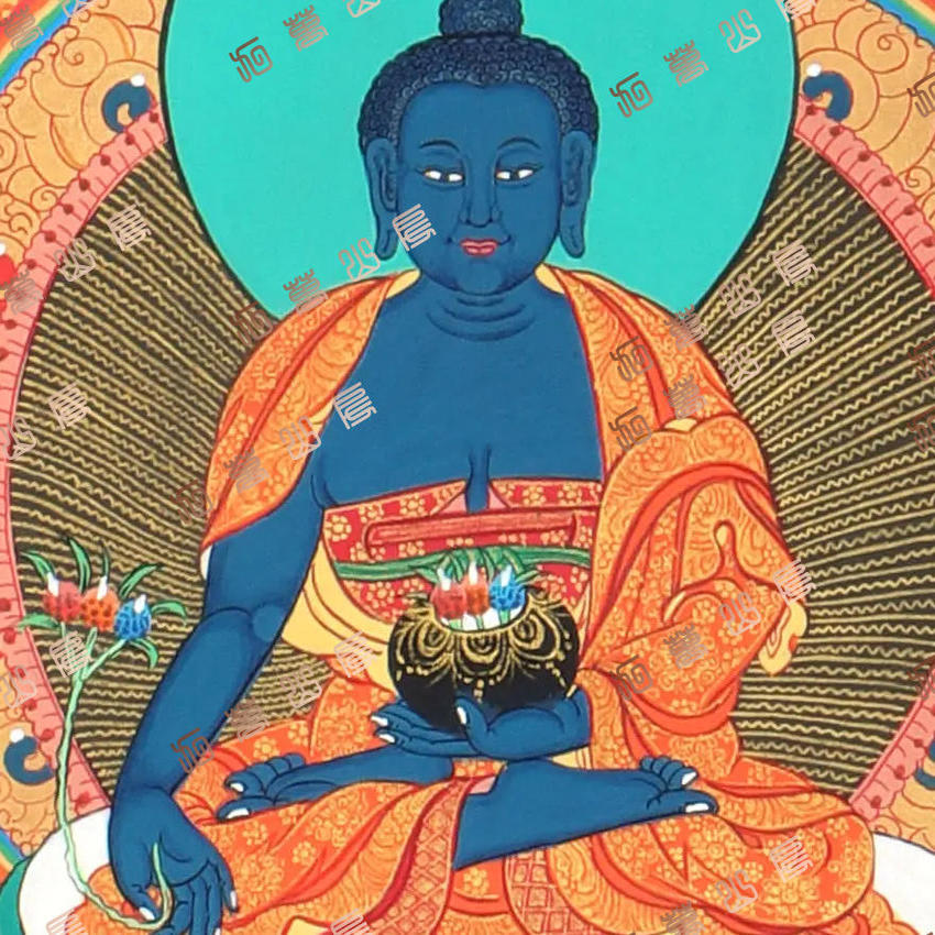 F44药师佛Medicine Buddha唐卡绘画高清电子图片喷绘临摹素材
