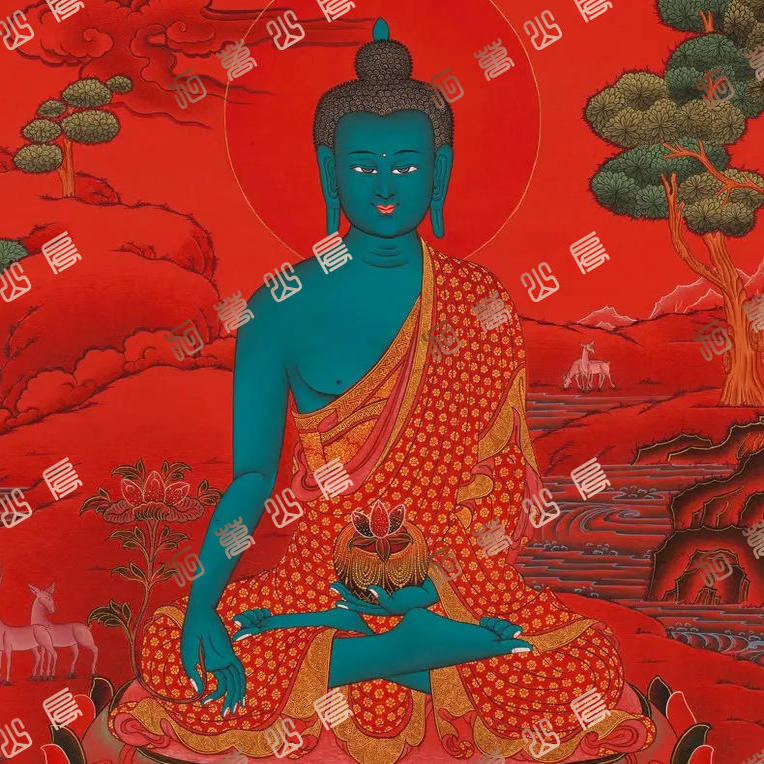 F35药师佛Medicine Buddha唐卡绘画高清电子图片喷绘临摹素材
