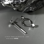 Peddle 潮冷性风耳环设计感小众耳饰女 几何不对称耳钉2025年新款