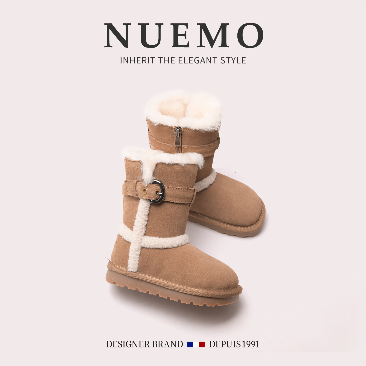 NUEMO童鞋冬季毛绒高筒雪地靴