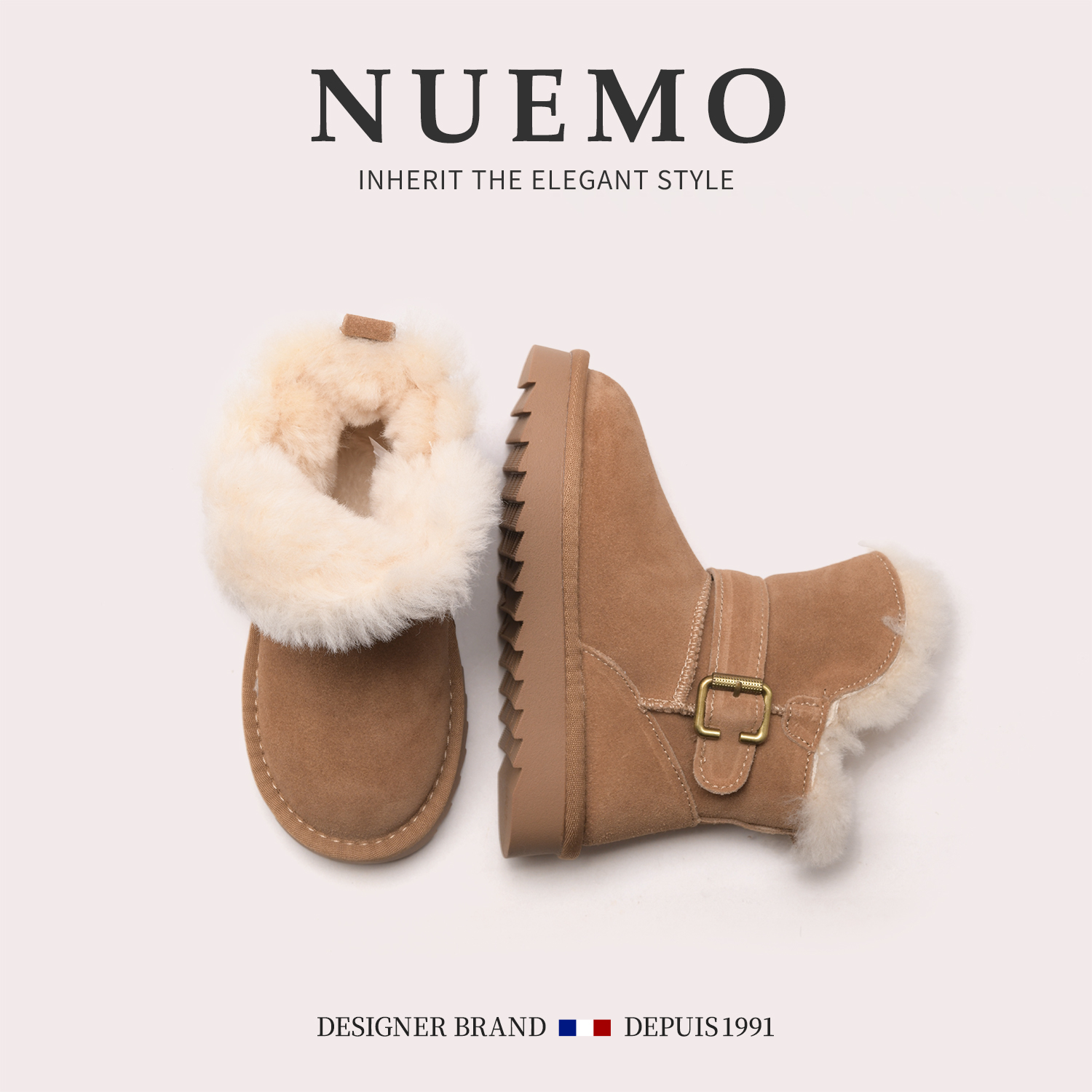 NUEMO冬天男童加厚雪地棉亲子靴