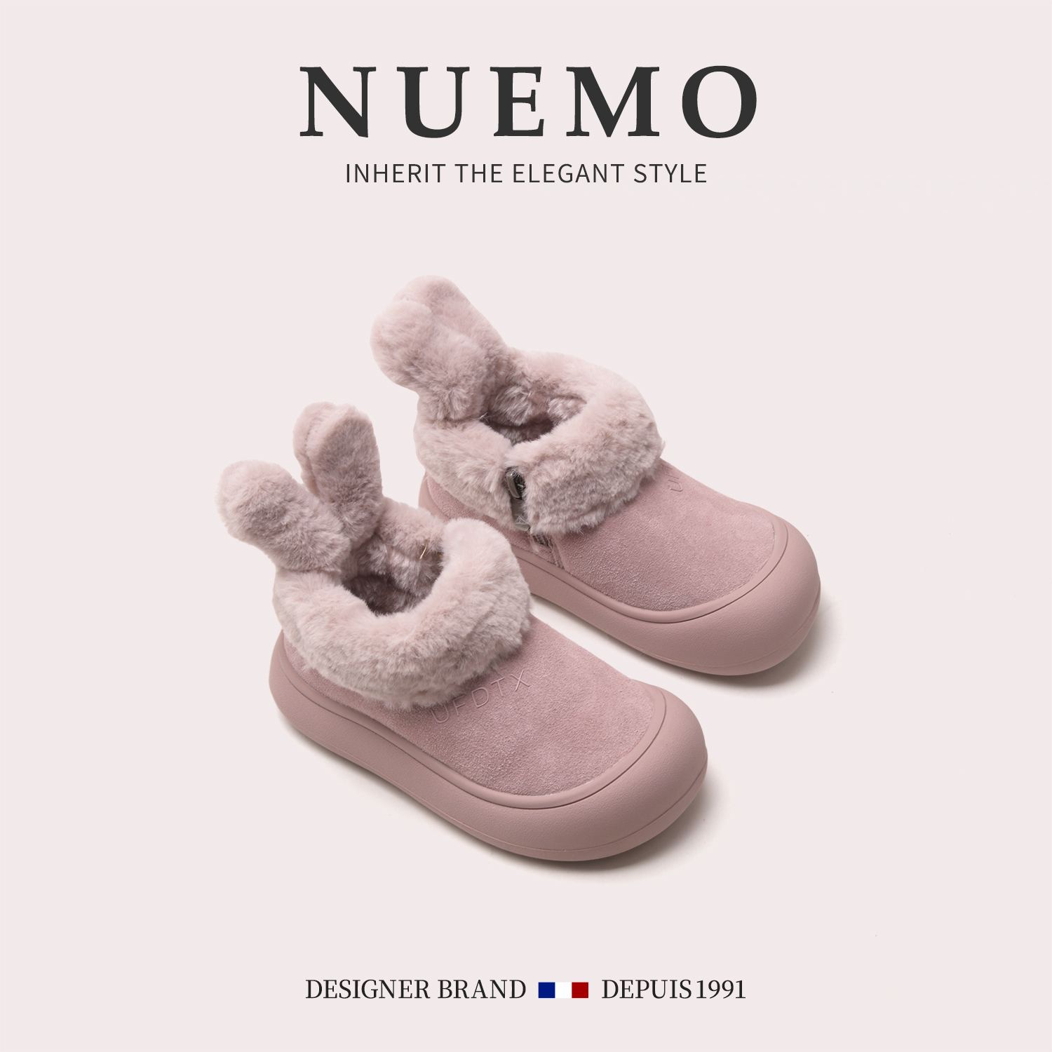 毛绒雪地靴冬季保暖加绒短靴