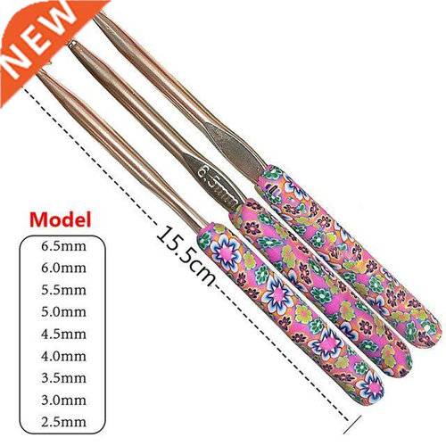 9pcs Aluminum Crochet Hook Set Ceramic Handle Knitting Needl