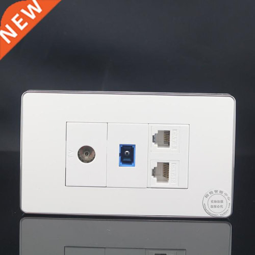 120MM Wall Plate 4 Ports CAT5E RJ45 Network LAN + SC Optica