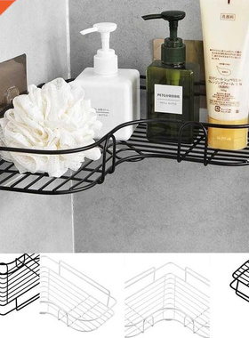 Bathroom Ktchen Punch-Free Corner Frame Shower Shelf Wrough
