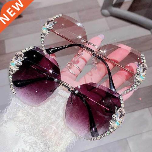 2021 Luxury Brand Design Vintage Rhinestone Sunglasses Women