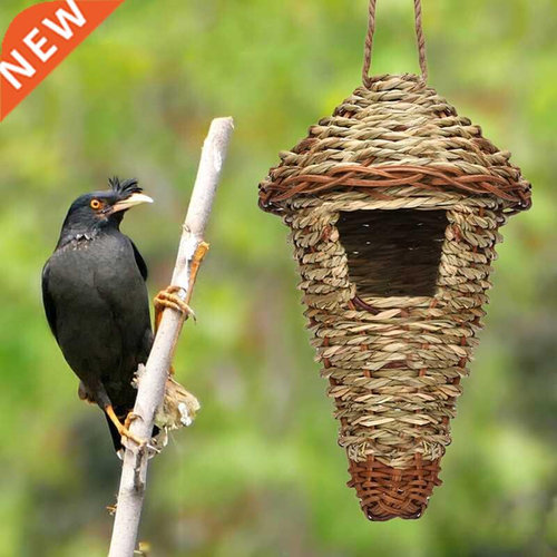 Hanging Bird Straw House Hand Woven Grass Hut Eco-friendly