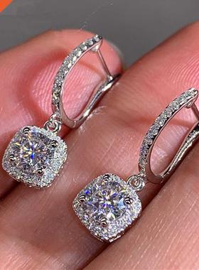 Huitan New rendy Square Shape Drop Earrings Brilliant Bridal