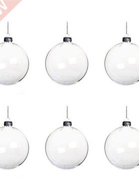 6Pcs 8cm  Christmas Tree Hanging Ball Transparent Acrylic