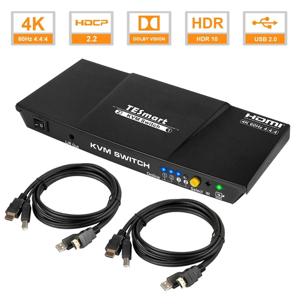 HDMISwitch 2 Port SB2.0 KVM 4K@60Hz High Quality  HDCP 2.2 H