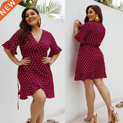 hirigin Women Summer Dress Polka Dot Boho Beach Dress Women