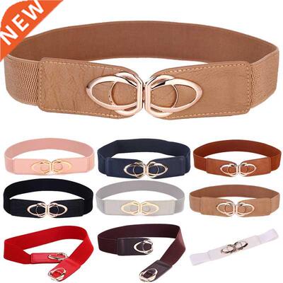 Fashion PU Leather Elastic Wide Belts for Women Sretch Thick