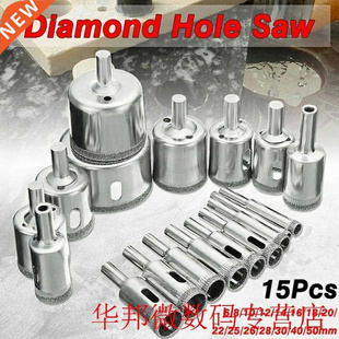 Drill Diamond Saw 50mm 6mm Bits Core Marble Set Hole 15pcs