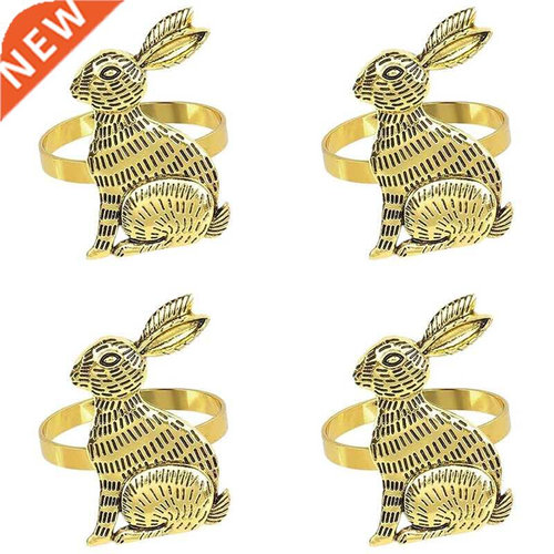 4Pcs Bunny Ears Napkin Rings Easter Rabbit Napkin Ring Holde