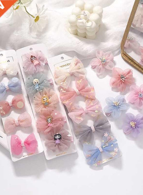5PCS/Set New Cute Colorful Bow Hair Clips For Girls Sweet He