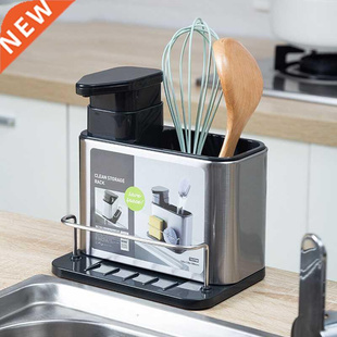 Stanless Steel Snk Sponges Holder Soap Dspenser Hand