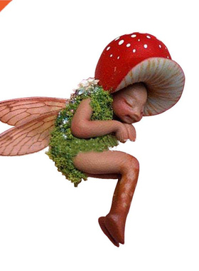 Newest Mini Sleeping Mushroom Fairy Statue Resin Elf Crafts