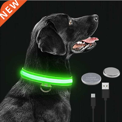 LED Glowing Dog Collar Adjustable Flashing Rechargea Luminou