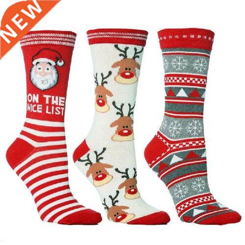 Lovely Christmas Socks Women Men Gift Santa Claus Deer Warm