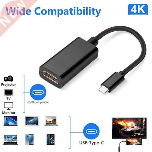 Type-C to HDMI-Compatible Adapter 4kx2k 30Hz 1080P Phone PC