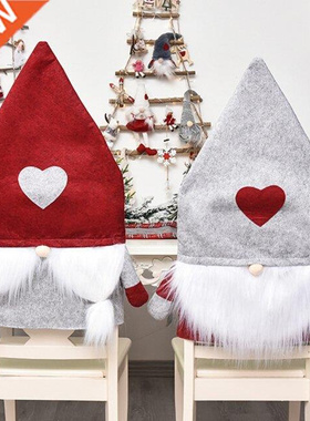 Chair Cover Christmas Chair Slipcover Santa Claus Hat Orname