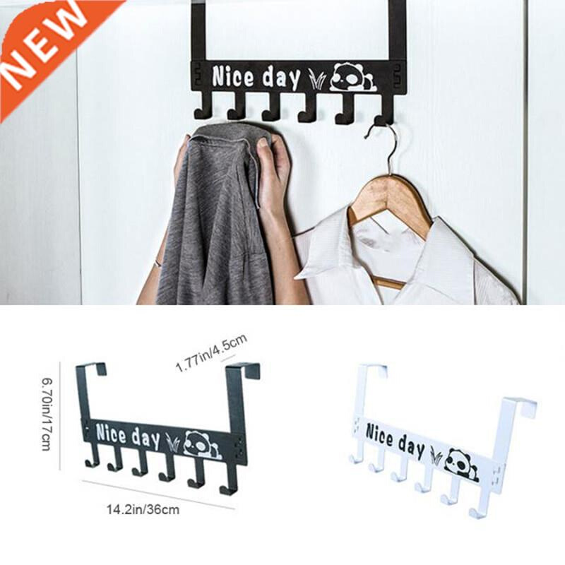 6 Hooks Holder Panda Removable Storage Rack Over the Door Ho