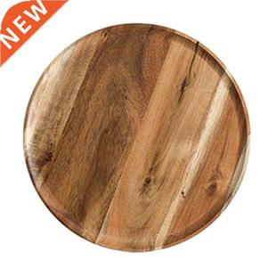 Wooden Round Serving Tray Snacks Food Storage Dish for