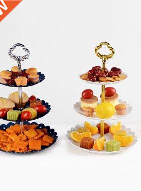 Fruit tray Three layers Nut Dessert Cake plate pallet stand