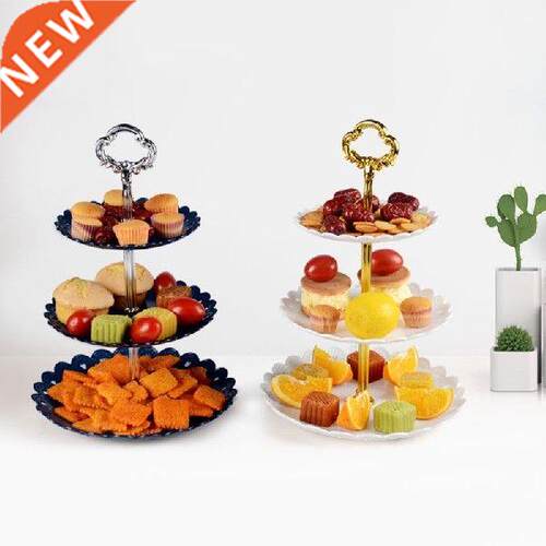 Fruit tray Three layers Nut Dessert Cake plate pallet stand