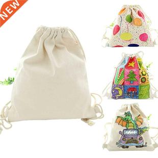 Blank DIY Hand Painting Drawstring Backpack Canvas Backpack