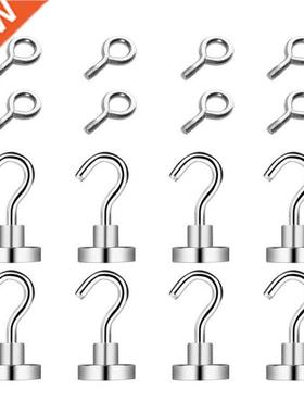 16 Pcs E16 Super Strong Metal Magnetic Hook Heavy Duty Neody