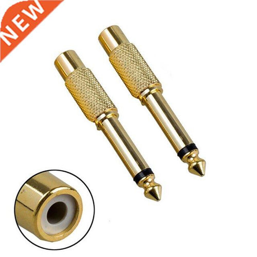 2pcs Gold Plated 6.35mm 1/4