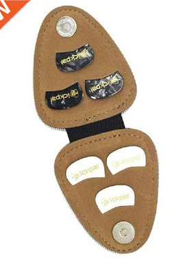 Guitar Picks Holder PU Leather Guitar Plectrums Bag Case w/