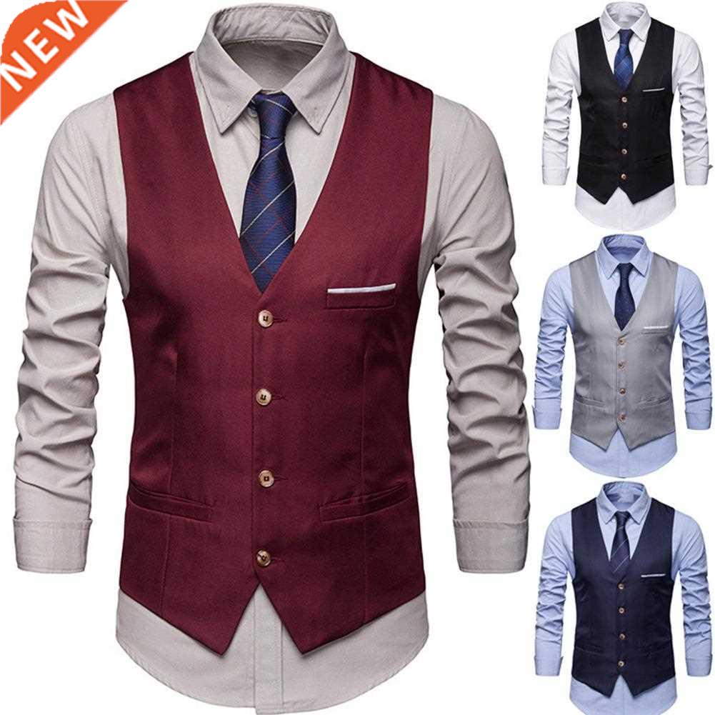 Dress Vests For Men Slim Fits Mens Suit Vest Male Waistcoat