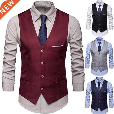 Dress Vests For Men Slim Fits Mens Suit Vest Male Waistcoat