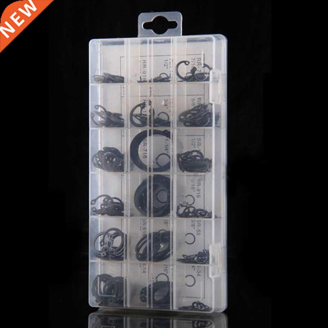 225Pcs Internal Circlip Snap Ring Black Assortment Set With