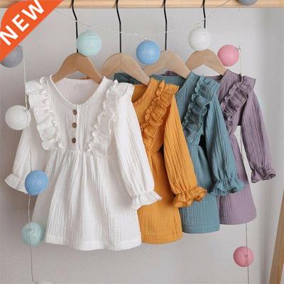 0-5Y Toddler Kids Baby Girl Autumn Dress Ruffles Long Sleeve